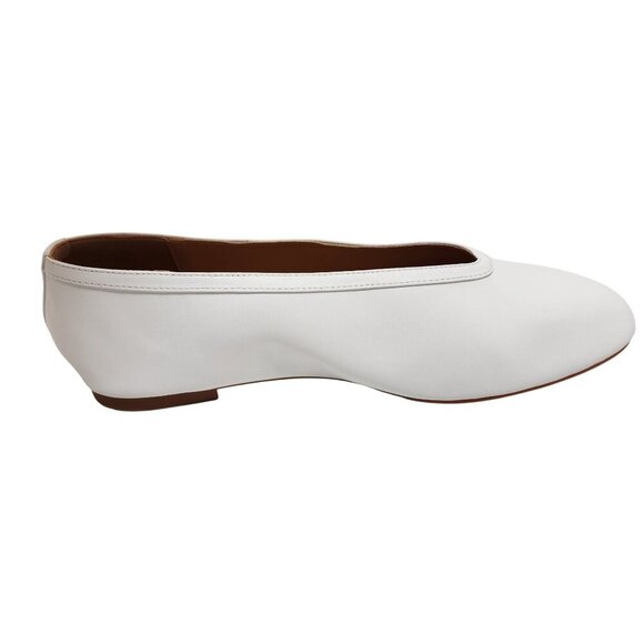 White Leather Womens Flats Shoes Size 10.5 - Picture 6 of 11